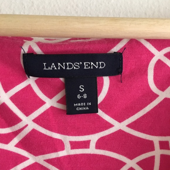 Lands end floral dress sleeveless faux wrap - Picture 2 of 4